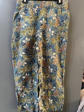 Cynthia Rowles 100% linen wide-leg cropped pants